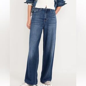 Old Navy High-Waisted Baggy Wide-Leg Jeans. Size 14- Regular Fit 🛍️